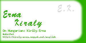 erna kiraly business card